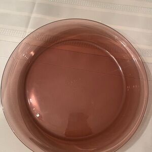 Vintage amethyst 9” pyrex pie dish.